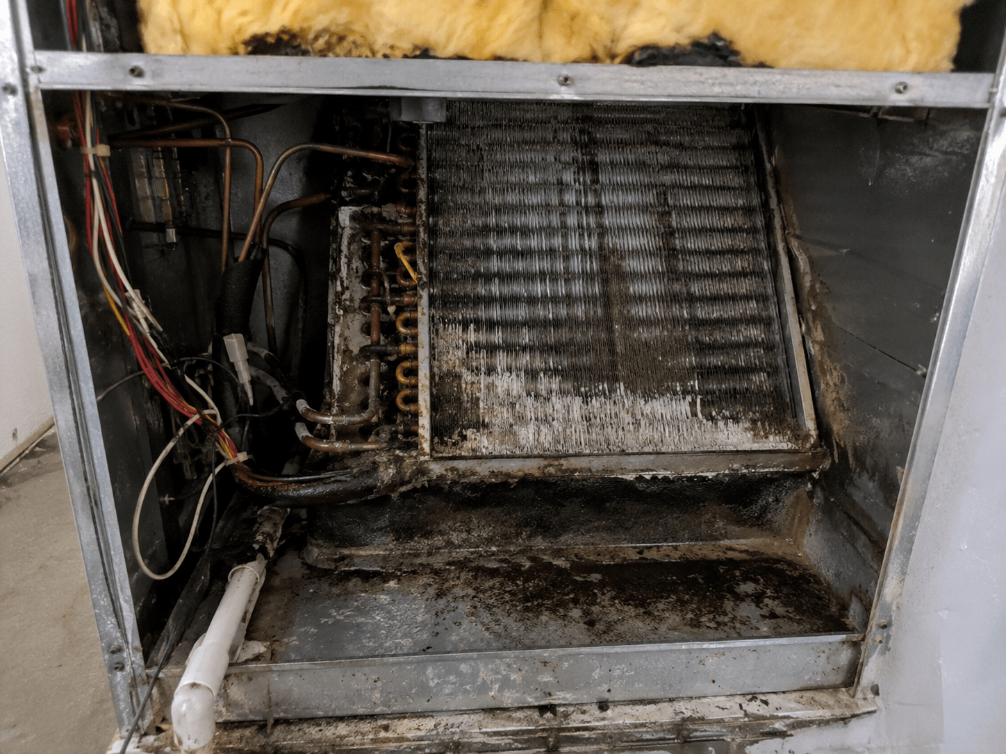 HVAC system before UV light installation by Kemah Air Duct Cleaning Texas